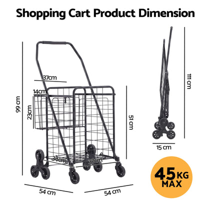 Folding Aluminium Shopping Trolley Cart | HomeAndLiving - 9
