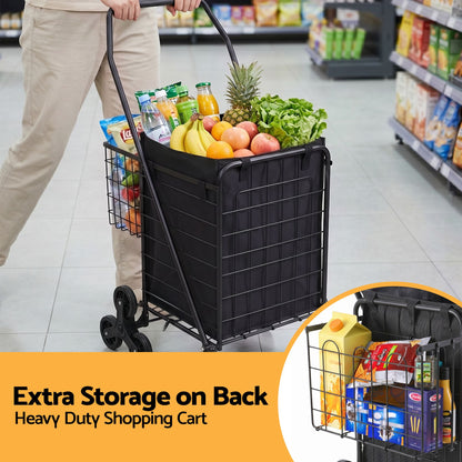 Folding Aluminium Shopping Trolley Cart | HomeAndLiving - 5