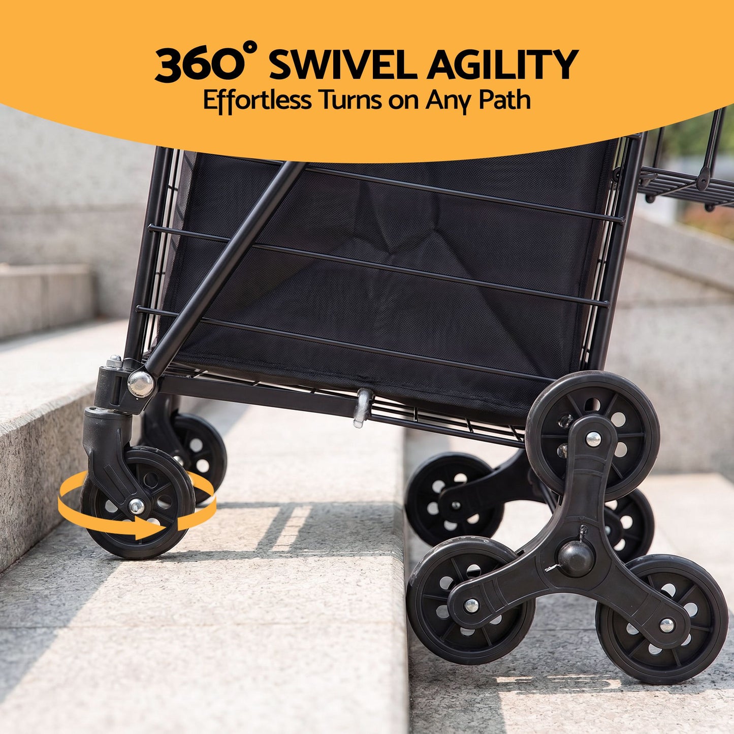 Folding Aluminium Shopping Trolley Cart | HomeAndLiving - 6