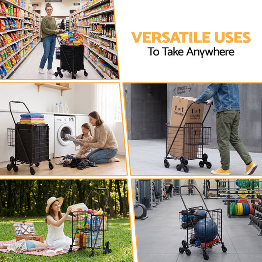 Folding Aluminium Shopping Trolley Cart | HomeAndLiving
