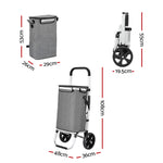 Shopping Trolley Cart 45Kg Foldable Grey