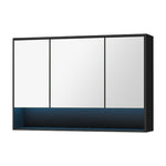 Bathroom Mirror Cabinet LED Wall Storage Black/White