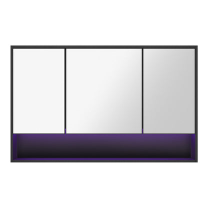 Bathroom Mirror Cabinet LED Wall Storage Black/White