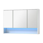 Bathroom Mirror Cabinet LED Wall Storage Black/White