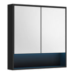 Bathroom Mirror Cabinet LED Wall Storage Black/White