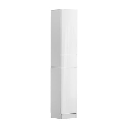 Tall Bathroom Cabinet Slim Toilet Storage White | HomeAndLiv - 3