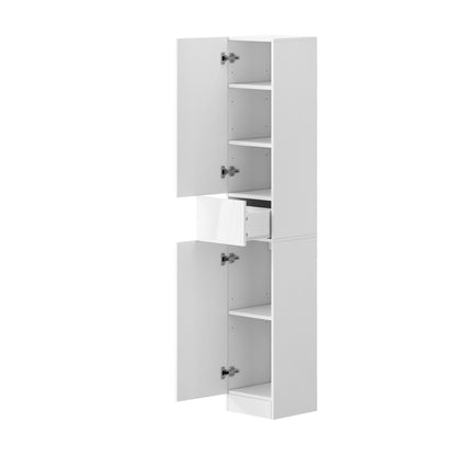 Tall Bathroom Cabinet Slim Toilet Storage White | HomeAndLiv - 4