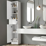 Tall Bathroom Cabinet Slim Toilet Storage White | HomeAndLiv