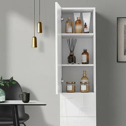 Tall Bathroom Cabinet Slim Toilet Storage White | HomeAndLiv