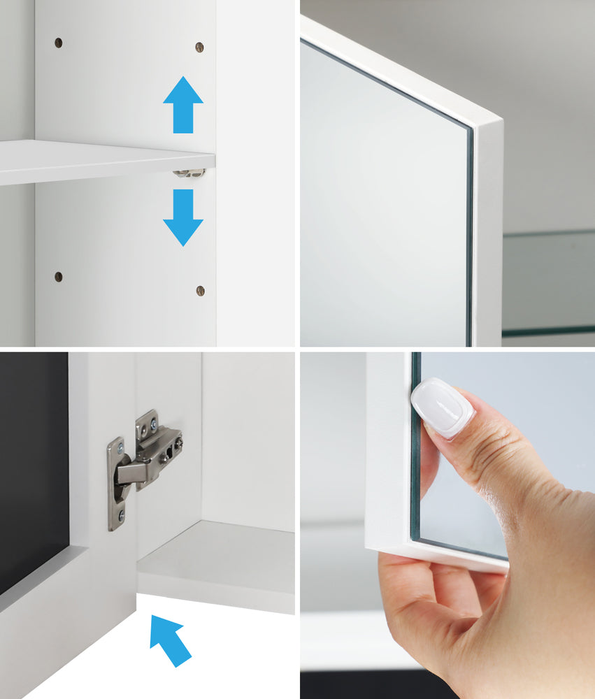 Bathroom Mirror Cabinet Vanity Medicine Wall Storage 900mm x 720mm
