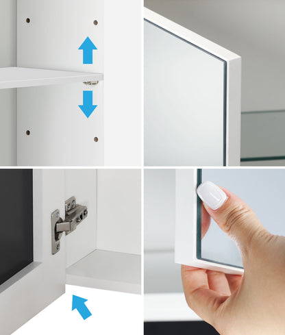 Bathroom Mirror Cabinet Vanity Medicine Wall Storage 900mm x 720mm