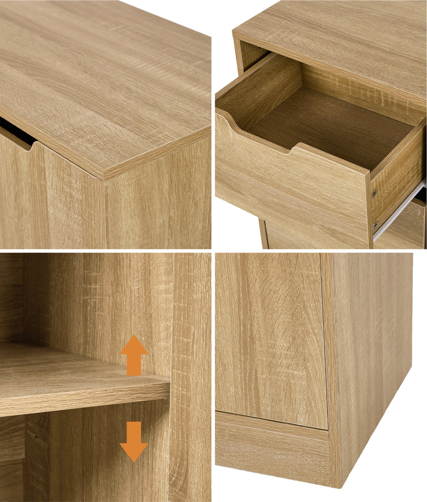 Storage Cabinet Buffet 4 Drawer Freestanding Cupboard Natural