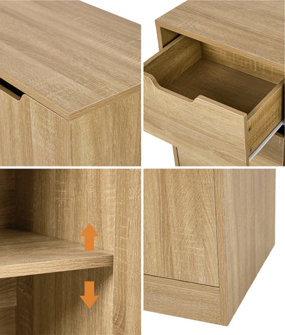 Storage Cabinet Buffet 4 Drawer Freestanding Cupboard Natural