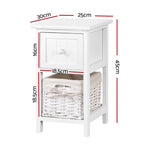 2 PCS Ariss Bedside Table - White