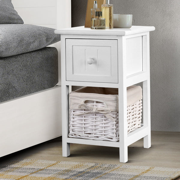 2 PCS Ariss Bedside Table - White