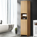 Bathroom Cabinet Storage Laundry Floor Cupboard Natural Wood Finish