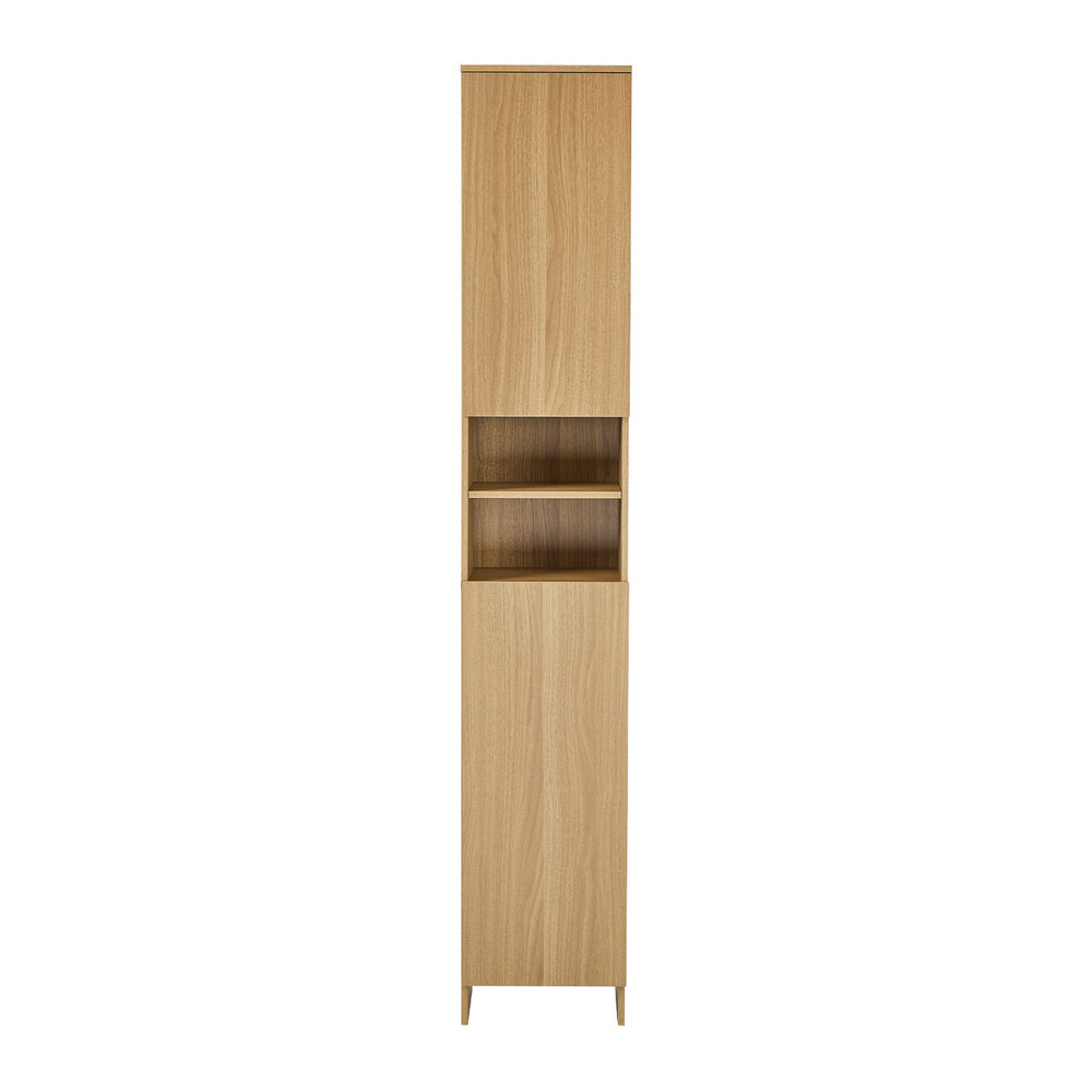 Bathroom Cabinet Storage Laundry Floor Cupboard Natural Wood Finish