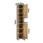 Bathroom Cabinet Storage Laundry Floor Cupboard Natural Wood Finish
