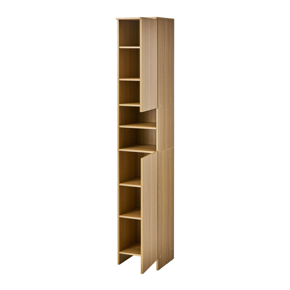 Bathroom Cabinet Storage Laundry Floor Cupboard Natural Wood Finish