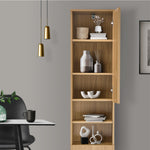 Bathroom Cabinet Storage Laundry Floor Cupboard Natural Wood Finish