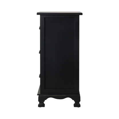 Bedside Table 3 Drawers Vintage - Thyme Black