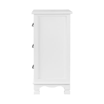 Bedside Table 3 Drawers Vintage - Thyme White