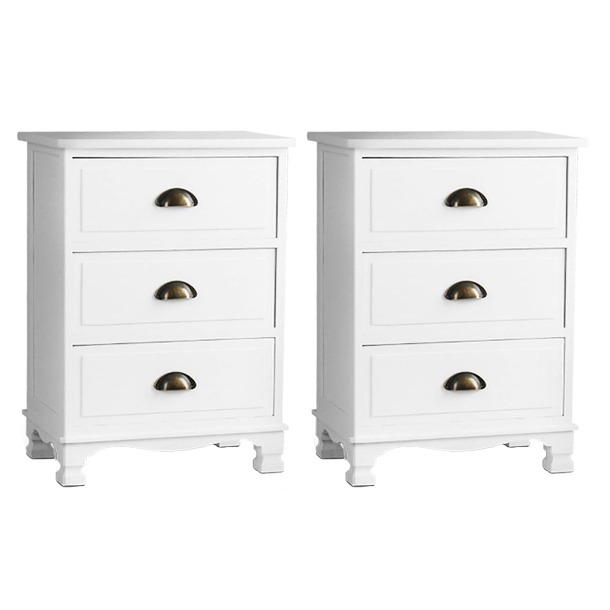 White bedside table 45x30x62.5cm, side view
