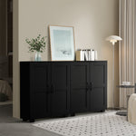 Storage Cabinet Buffet Sideboard 2 Door Black/Natural/White