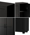 Storage Cabinet Buffet Sideboard 2 Door Black/Natural/White