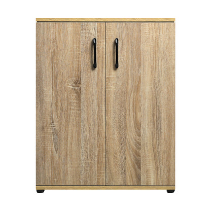 Sleek and Stylish: Versatile Sideboard Cupboard for Bathroom Storage-Natural beige\White