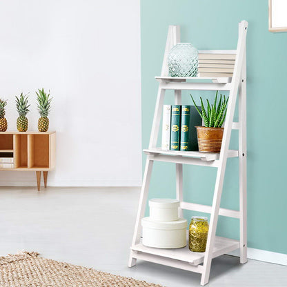 Bookshelf Corner Shelf 3 Tiers - Zane White