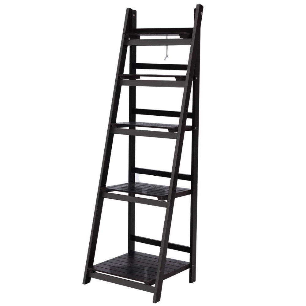 Bookshelf Corner Shelf 5 Tiers - Zane Coffee