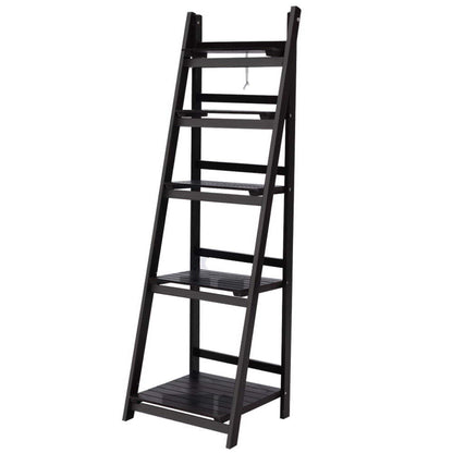 Bookshelf Corner Shelf 5 Tiers - Zane Coffee