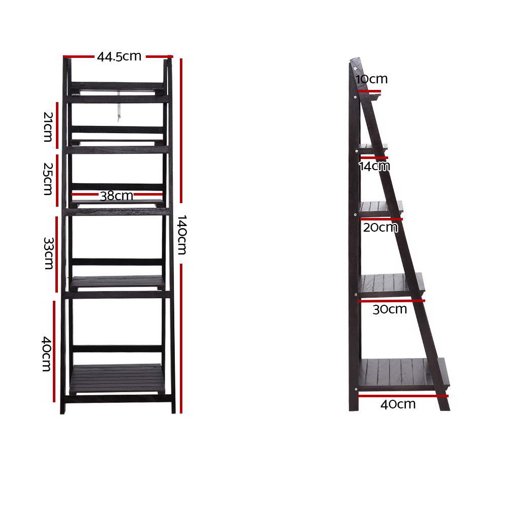 Bookshelf Corner Shelf 5 Tiers - Zane Coffee