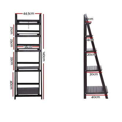 Bookshelf Corner Shelf 5 Tiers - Zane Coffee