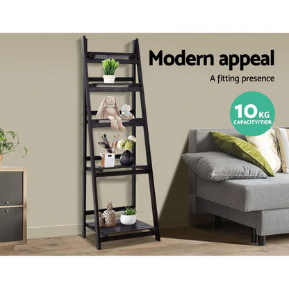 Bookshelf Corner Shelf 5 Tiers - Zane Coffee