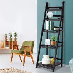 Bookshelf Corner Shelf 5 Tiers - Zane Coffee