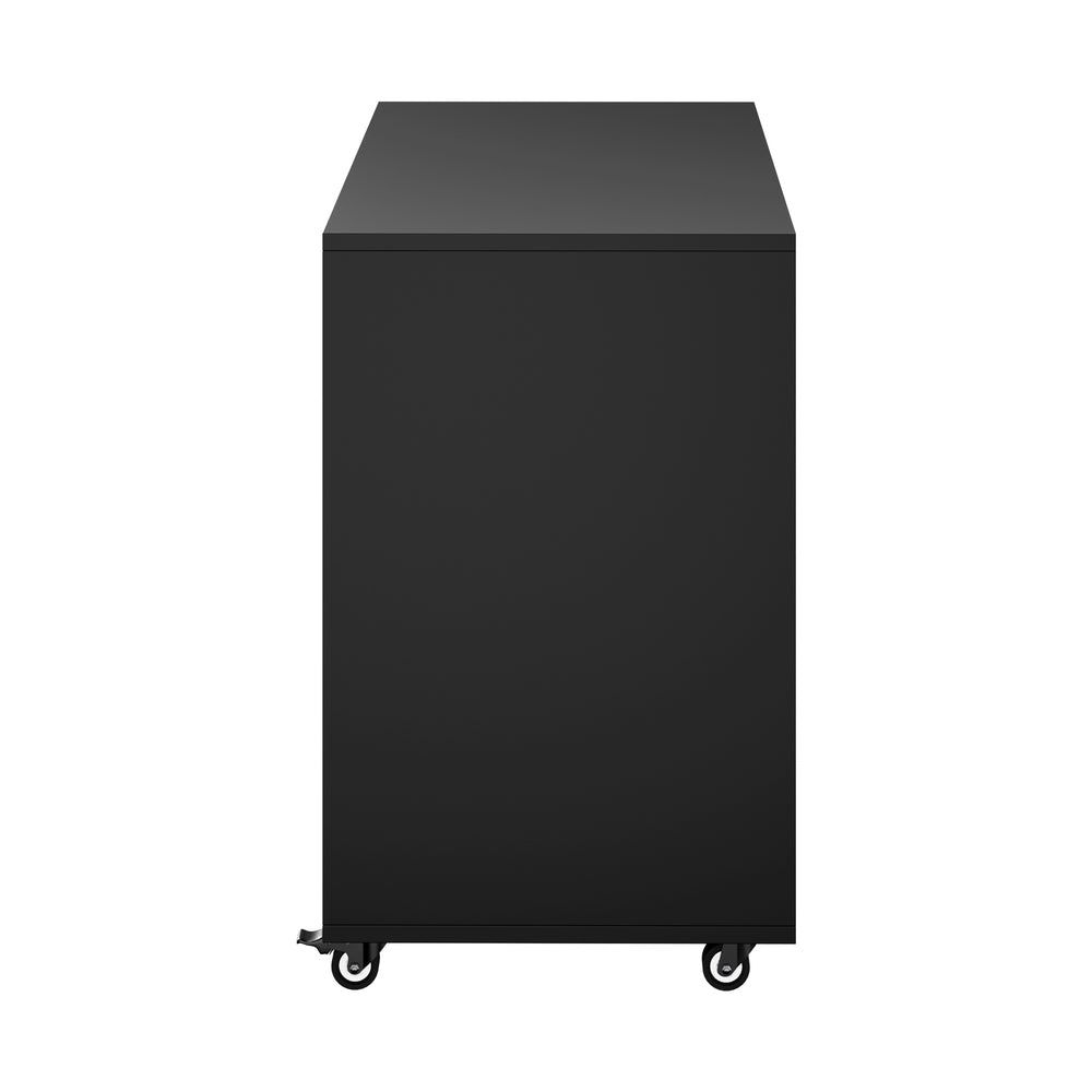 Rolling Filing Cabinet Office Storage Unit 5 Drawer 1 Door Black 78x40x67cm