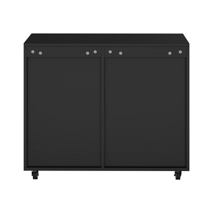 Rolling Filing Cabinet Office Storage Unit 5 Drawer 1 Door Black 78x40x67cm