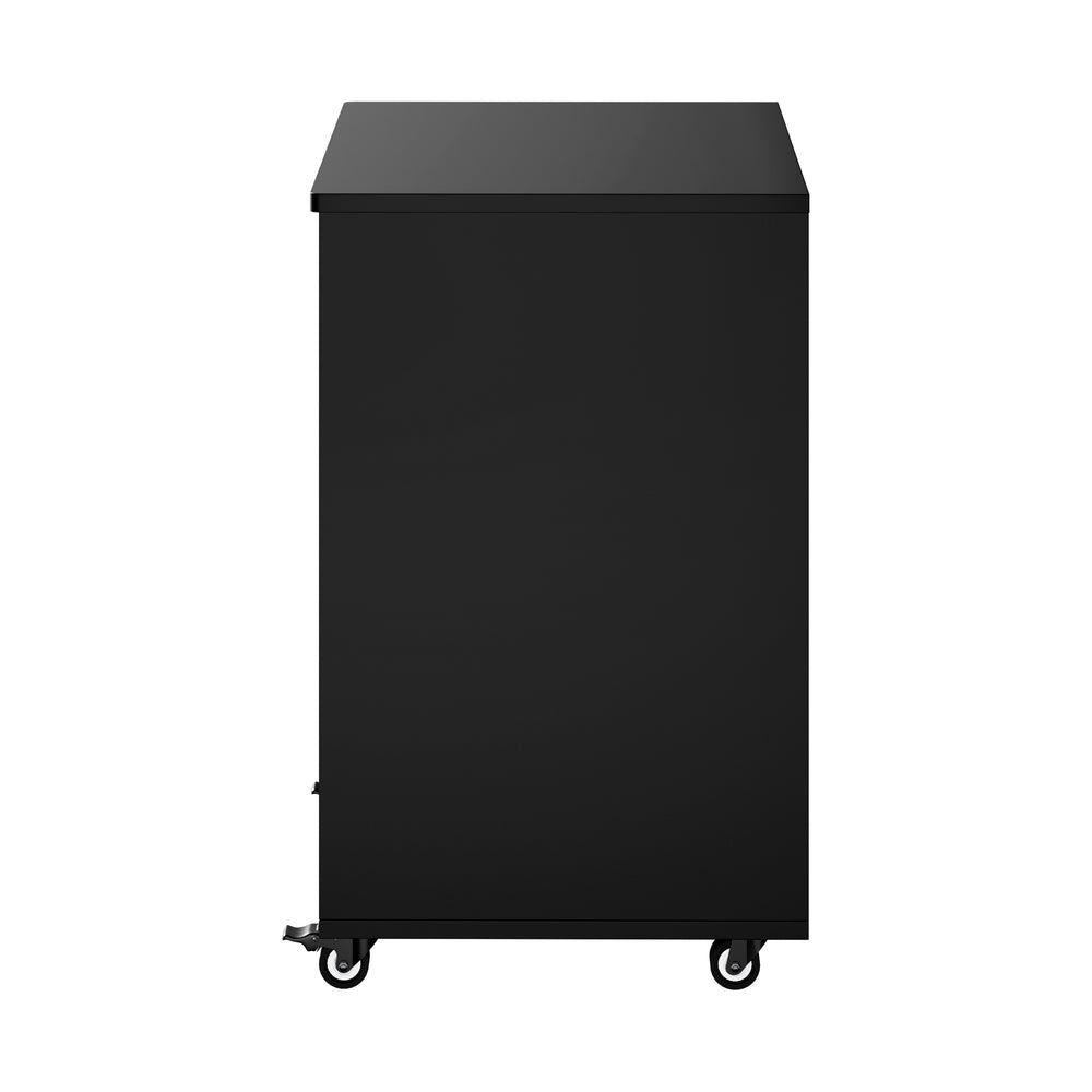 Compact Home Office Filing Cabinet 5 Drawer Mobile Storage Black 48x40x67cm