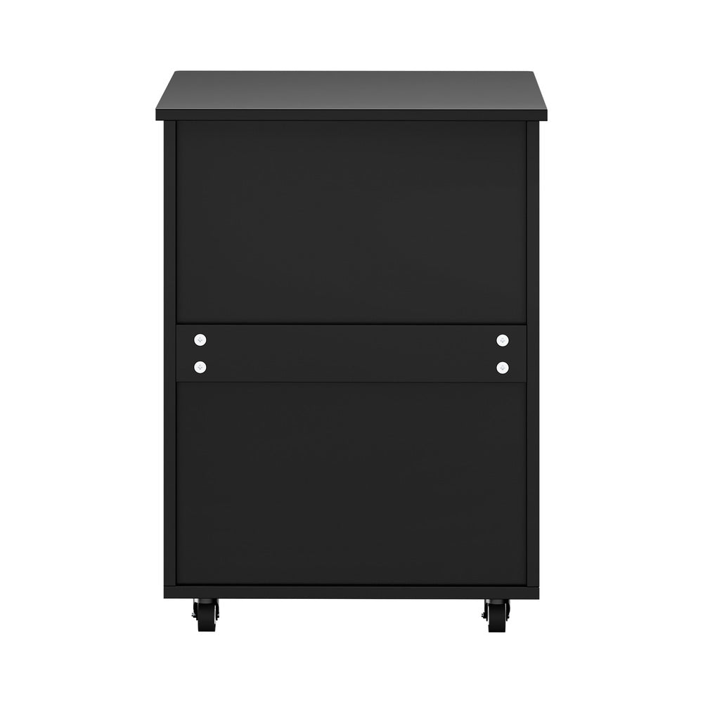 Compact Home Office Filing Cabinet 5 Drawer Mobile Storage Black 48x40x67cm