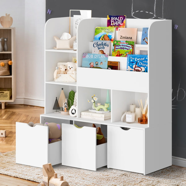  Kids Bookcase Toy Organiser Cabinet With Chest