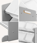 Kids Toy Storage Organiser 16 Bin Shelf with Removable Drawers Grey/White