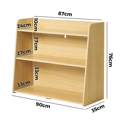 Kids Storage Bookshelf White 3 Tier