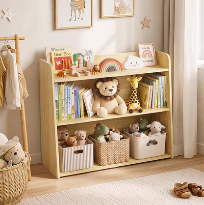Kids Storage Bookshelf White 3 Tier