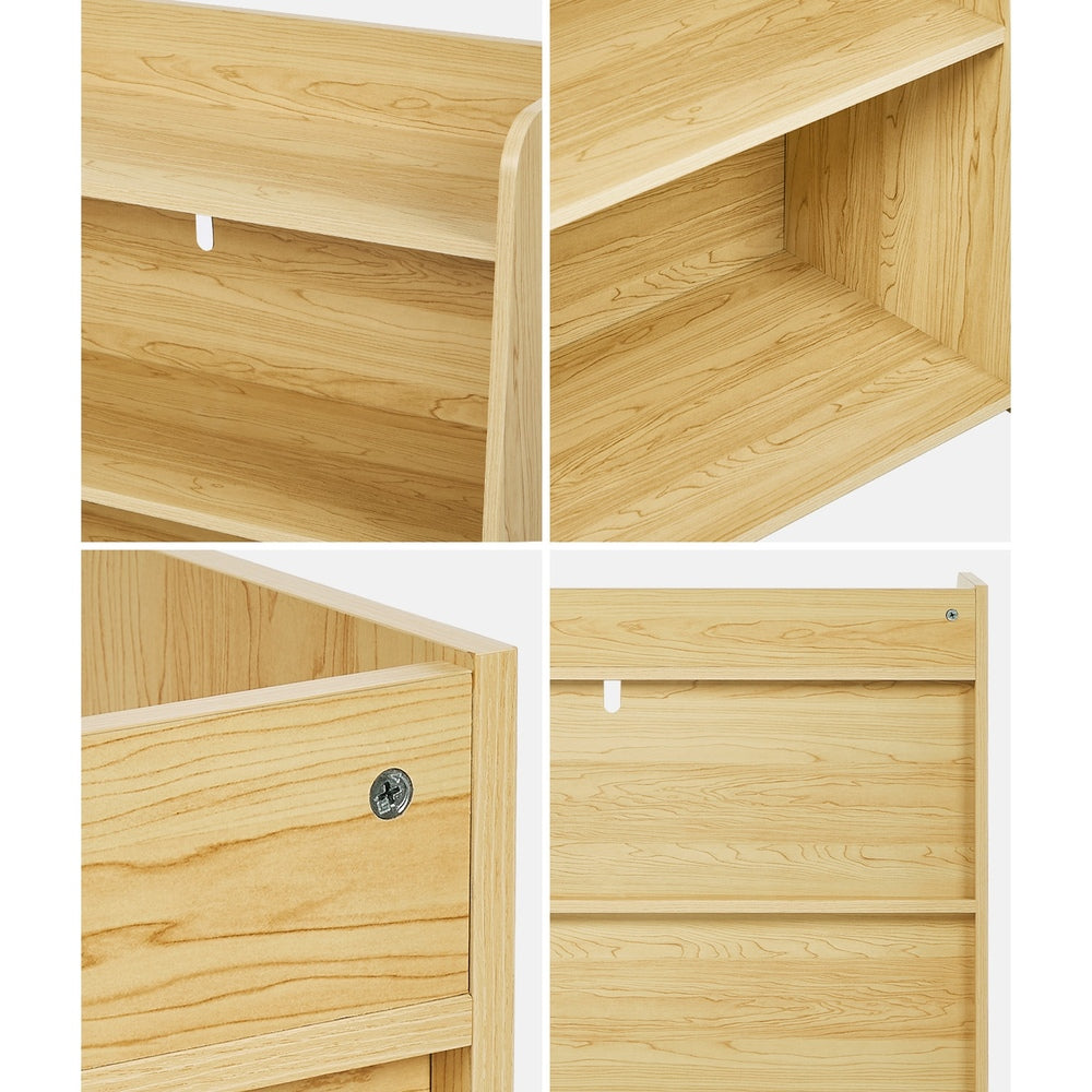 Kids Storage Bookshelf White 3 Tier