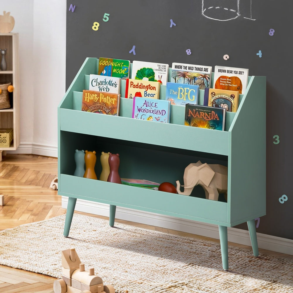Kids Bookshelf Toy Storage 3-Tier Green | HomeAndLiving
