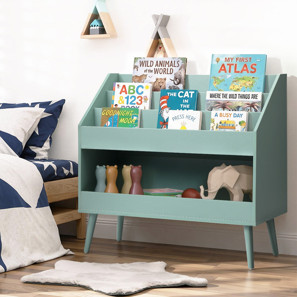 Kids Bookshelf Toy Storage 3-Tier Green | HomeAndLiving - 8