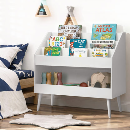 Kids Bookshelf Children Bookcase Organiser Toy Shelf White