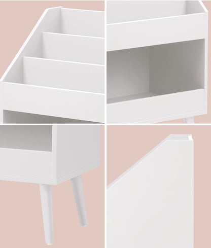 Kids Bookshelf Children Bookcase Organiser Toy Shelf White